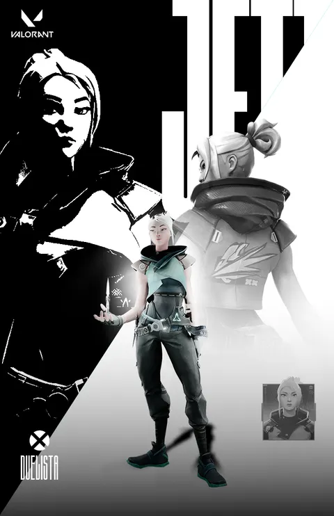 Póster de Jett en blanco y negro